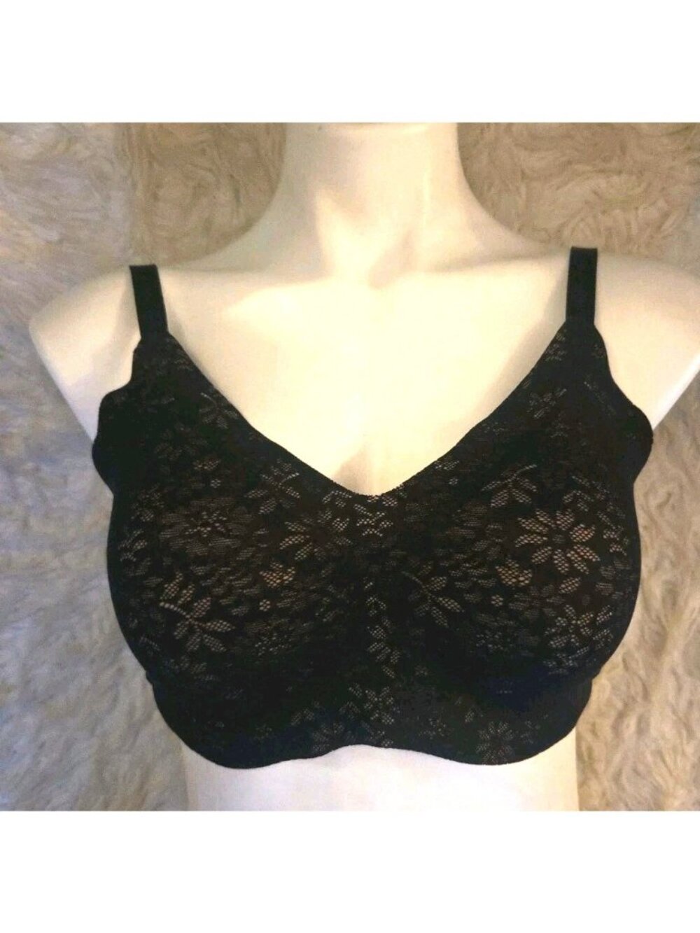 Bra 36C-D Black Lace Large Padded Bought In Italy Yamamay